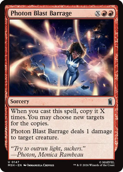 Photon Blast Barrage 147 Marvel Super Heroes Magic: The Gathering Foil Uncommon