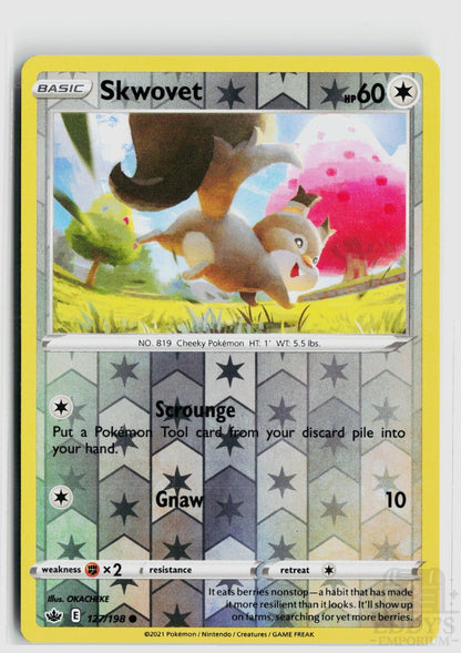 Skwovet 127/198 Chilling Reign Pokemon Reverse Holo Common NM