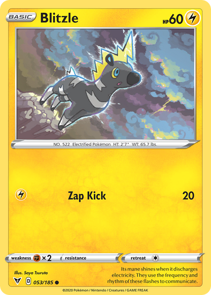 Blitzle 053/185 Vivid Voltage Pokemon Reverse Holo Common NM