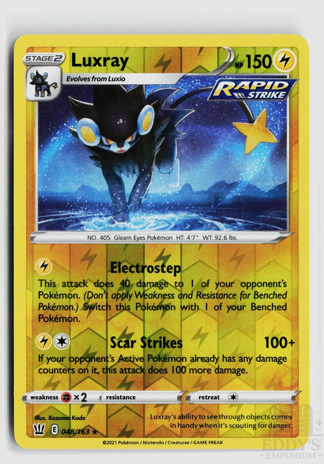 Luxray 048/163 Battle Styles Pokemon Reverse Holo Rare NM