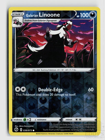 Galarian Linoone 036/073 Champion's Path Pokemon Reverse Holo Common NM