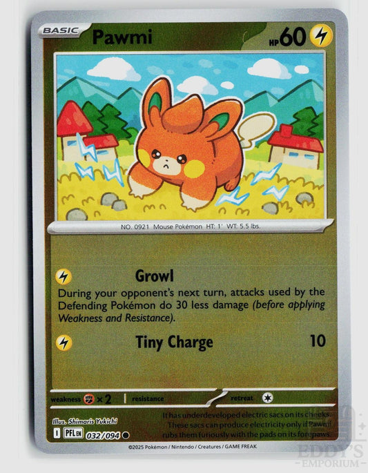 Pawmi 032/094 Phantasmal Flames Pokemon Reverse Holo