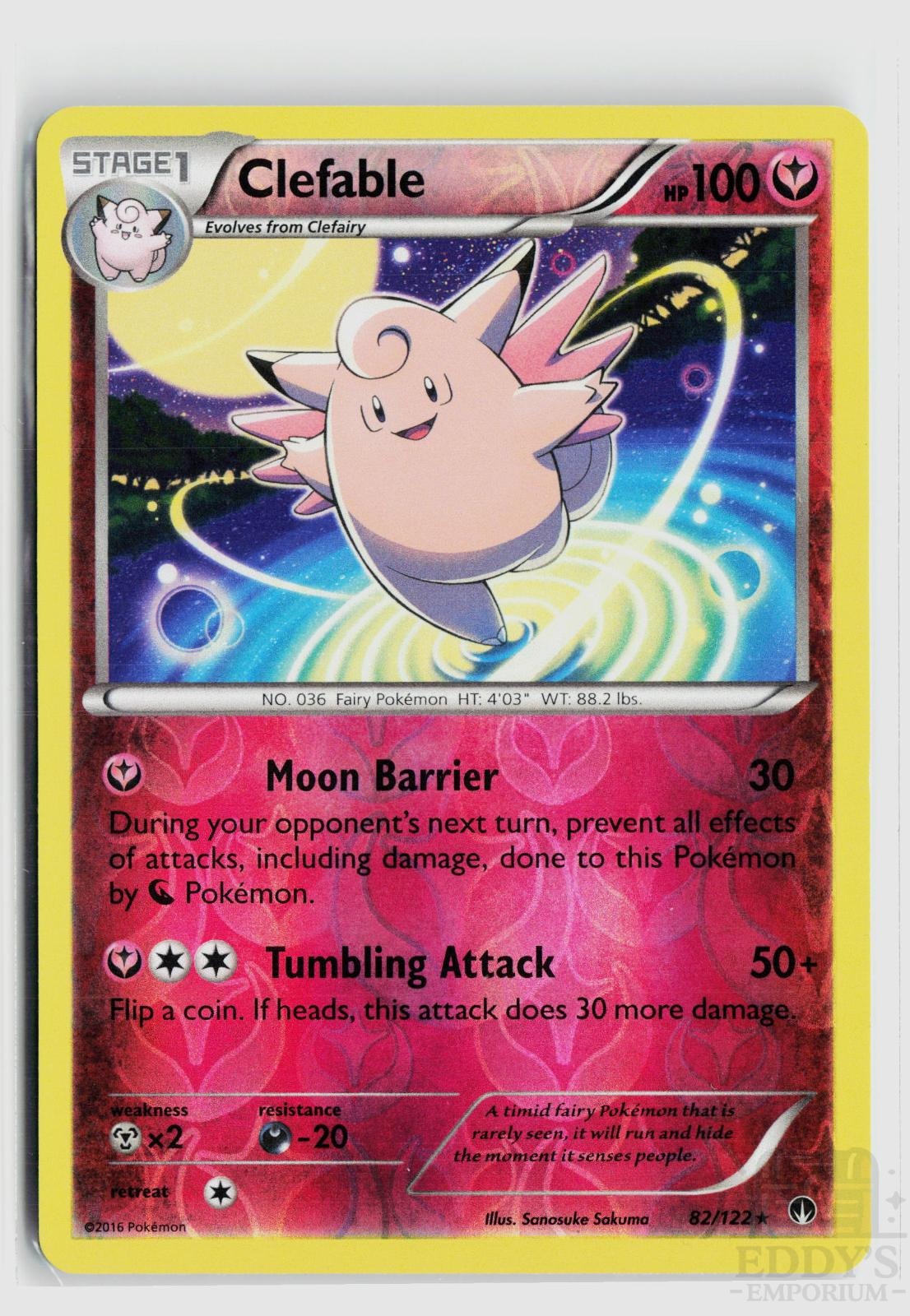 Clefable 82/122 BREAKpoint Pokemon Reverse Holo Rare NM