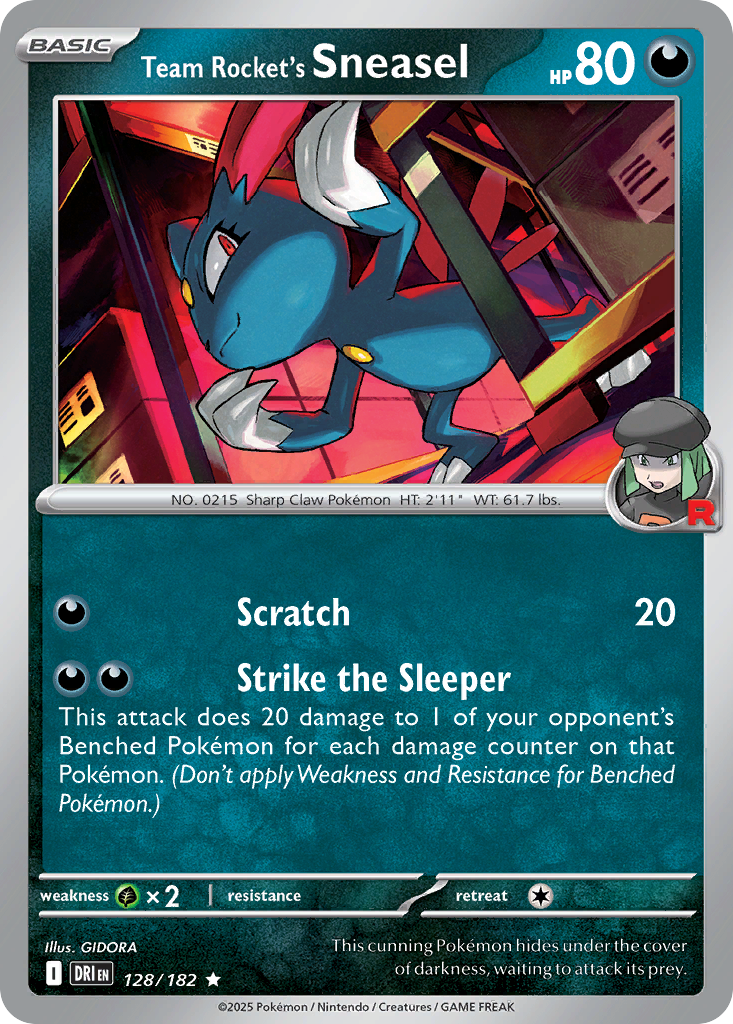 Team Rocket's Sneasel 128/182 Destined Rivals Pokemon Holo