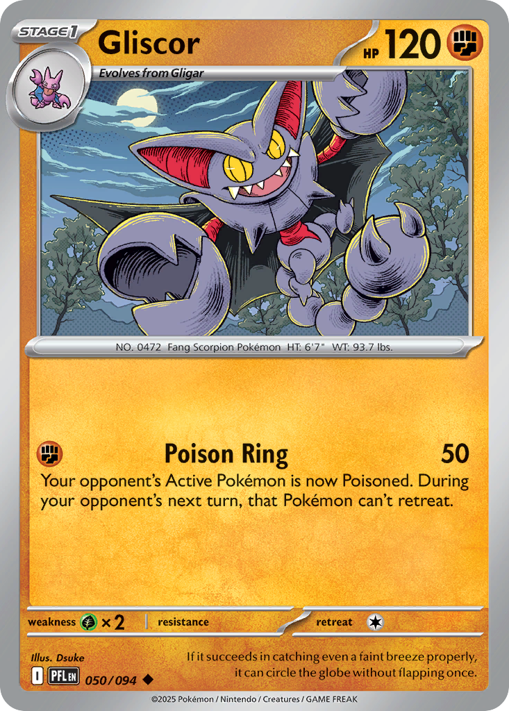 Gliscor 050/094 Phantasmal Flames Pokemon Reverse Holo