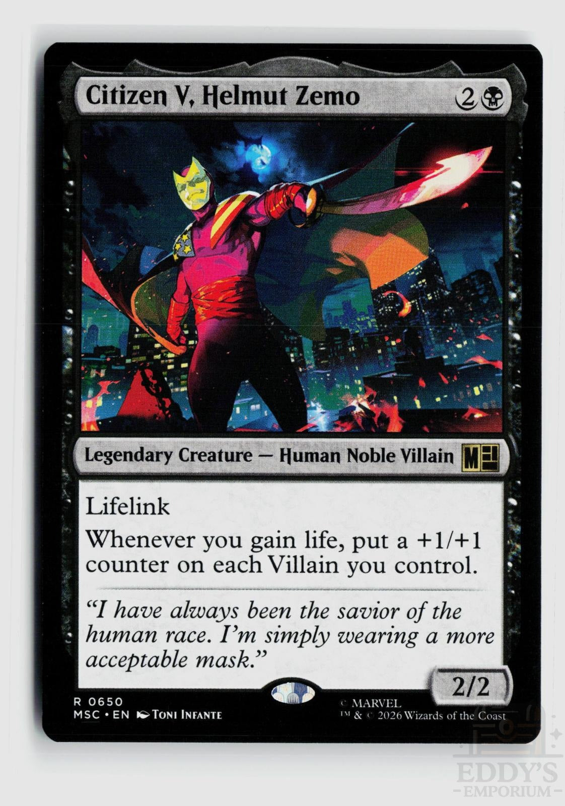 Citizen V, Helmut Zemo 650 Commander: Marvel Super Heroes Magic: The Gathering