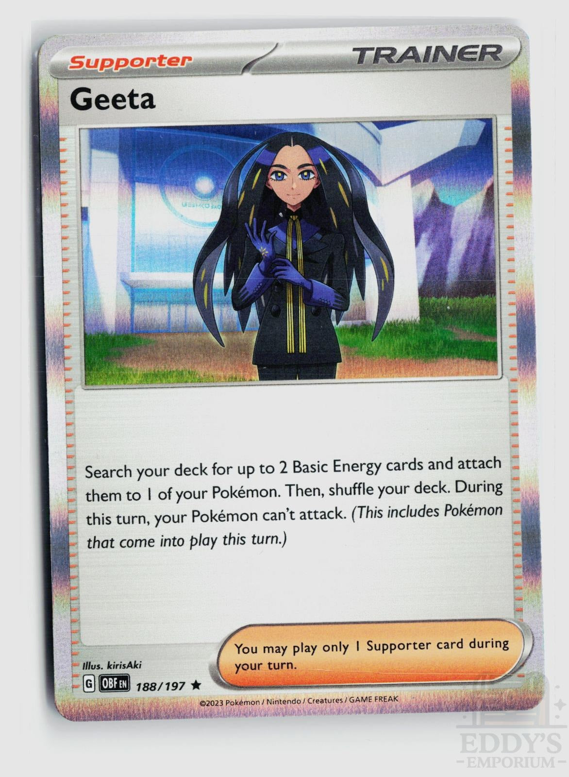 Geeta 188/197 Obsidian Flames Pokemon Holo Rare NM