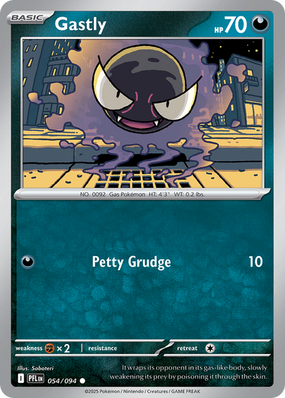 Gastly 054/094 Phantasmal Flames Pokemon Reverse Holo