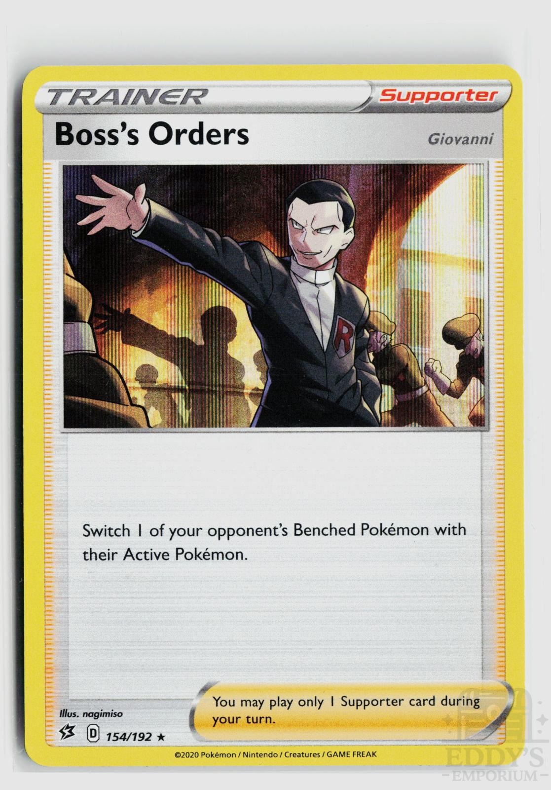 Boss's Orders 154/192 Rebel Clash Pokemon Holo Rare NM