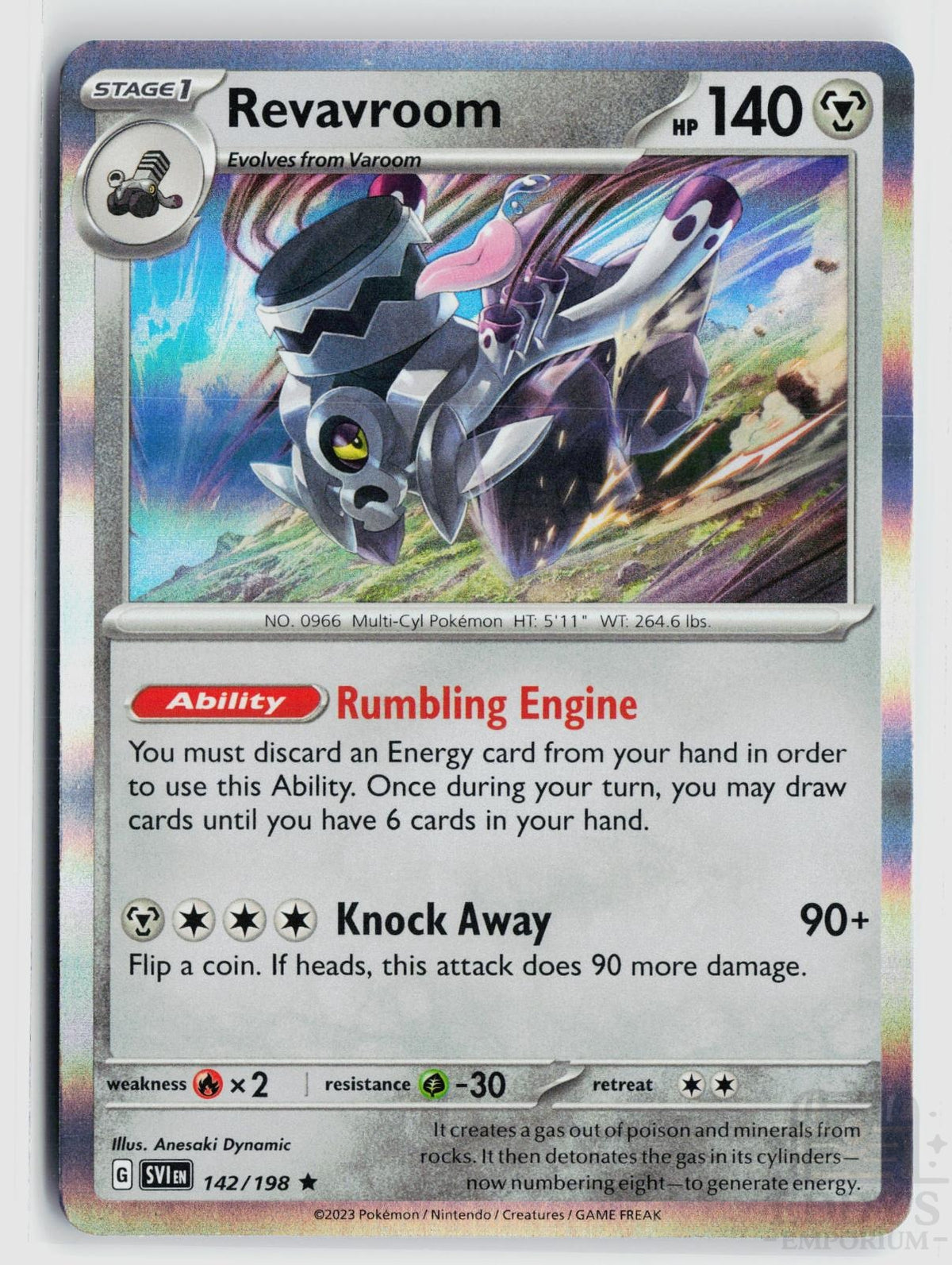 Revavroom 142/198 Scarlet & Violet Pokemon Holo Rare NM