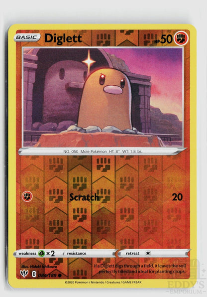 Diglett 084/189 Darkness Ablaze Pokemon Reverse Holo Common NM
