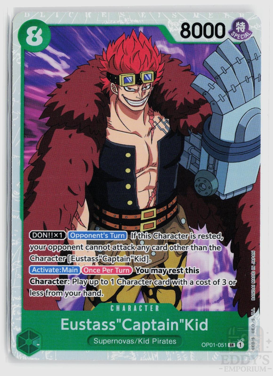 Eustass"Captain"Kid OP01-051 Romance Dawn One Piece Foil Super Rare