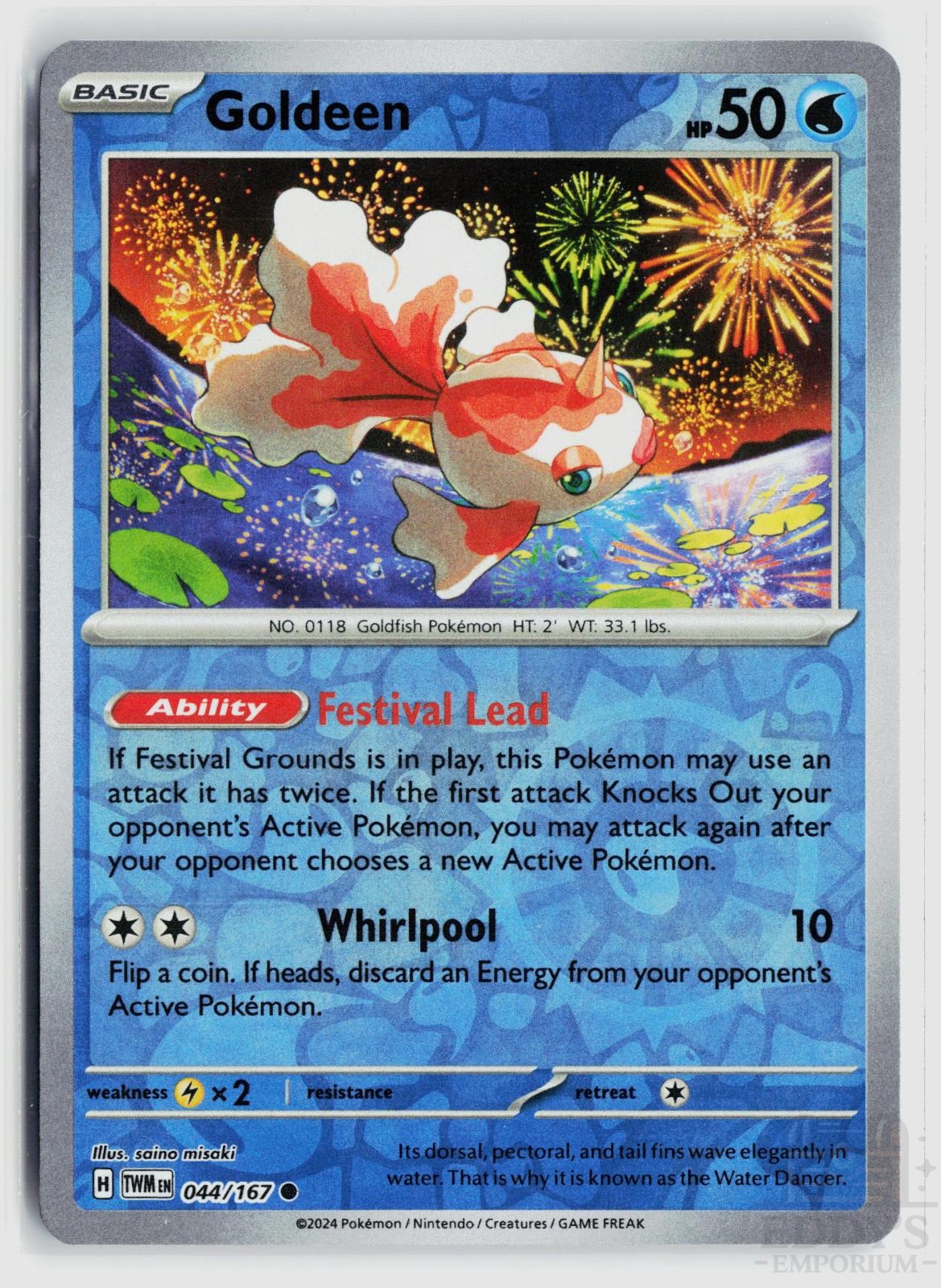 Goldeen 044/167 Twilight Masquerade Pokemon Reverse Holo Common NM
