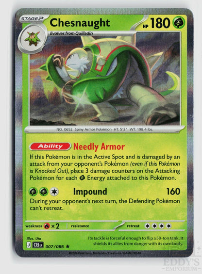 Chesnaught 007/086 Chaos Rising Pokemon Holo Rare NM