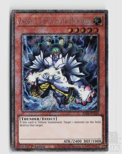 Zaborg the Thunder Monarch (Platinum Secret Rare) RA04-EN125 Quarter Century Stampede Yu-Gi-Oh 1st Edition NM