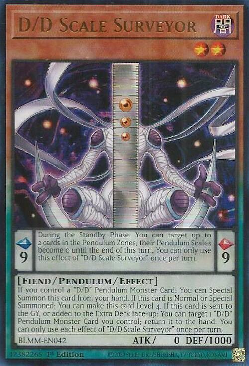 D/D Scale Surveyor BLMM-EN042 Battles of Legend: Monster Mayhem Yu-Gi-Oh 1st Edition NM