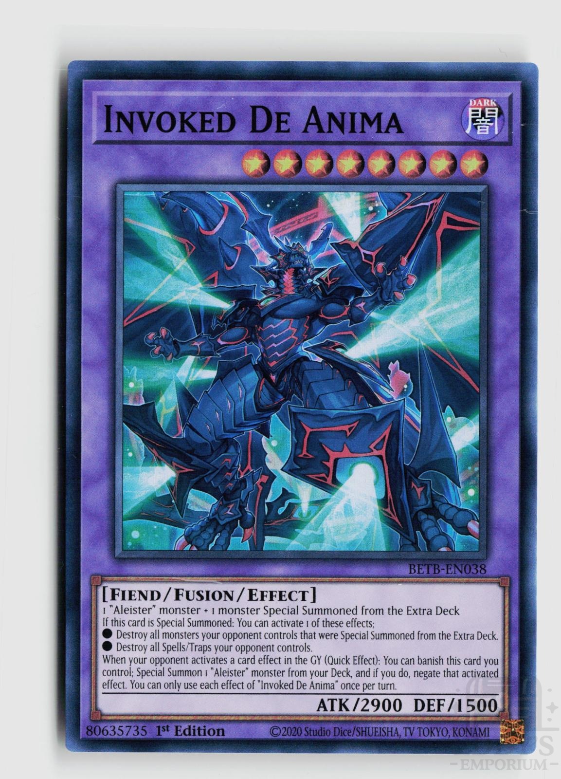 Invoked De Anima BETB-EN038 Beyond the Brave Yu-Gi-Oh 1st Edition Super Rare NM