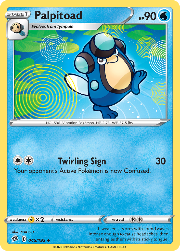Palpitoad 045/192 Rebel Clash Pokemon Reverse Holo Uncommon NM