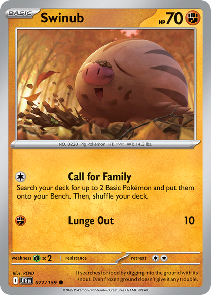 Swinub 077/159 Journey Together Pokemon Reverse Holo