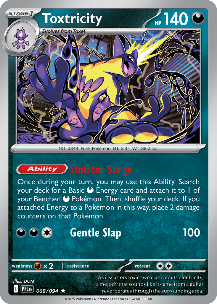 Toxtricity 068/094 Phantasmal Flames Pokemon Reverse Holo