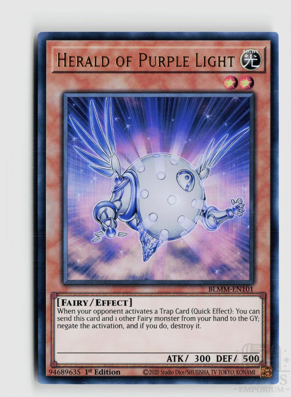 Herald of Purple Light BLMM-EN101 Battles of Legend: Monster Mayhem Yu-Gi-Oh 1st Edition NM