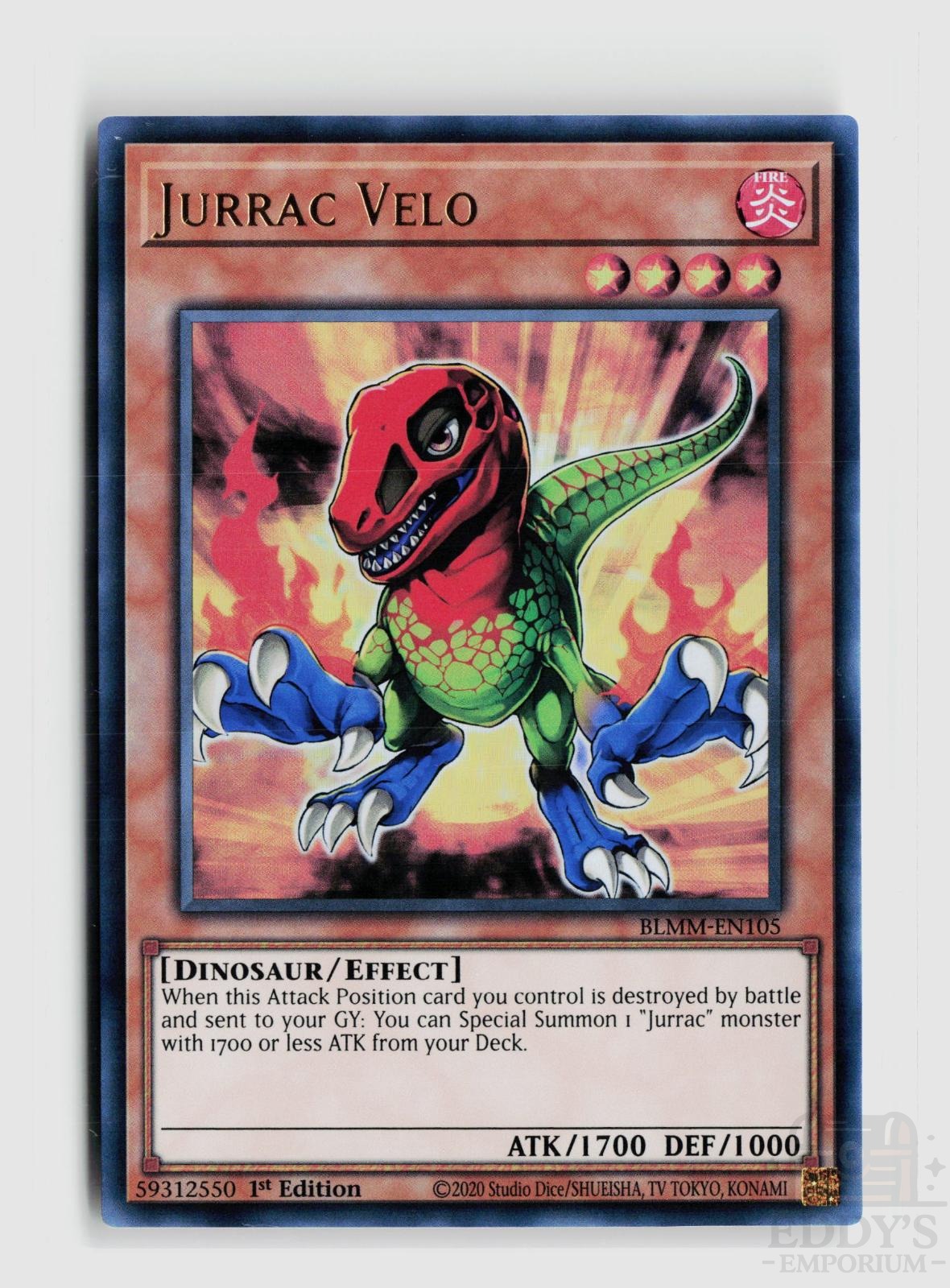 Jurrac Velo BLMM-EN105 Battles of Legend: Monster Mayhem Yu-Gi-Oh 1st Edition NM