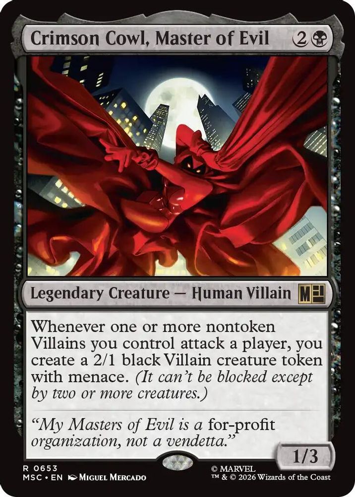 Crimson Cowl, Master of Evil 653 Commander: Marvel Super Heroes Magic: The Gathering