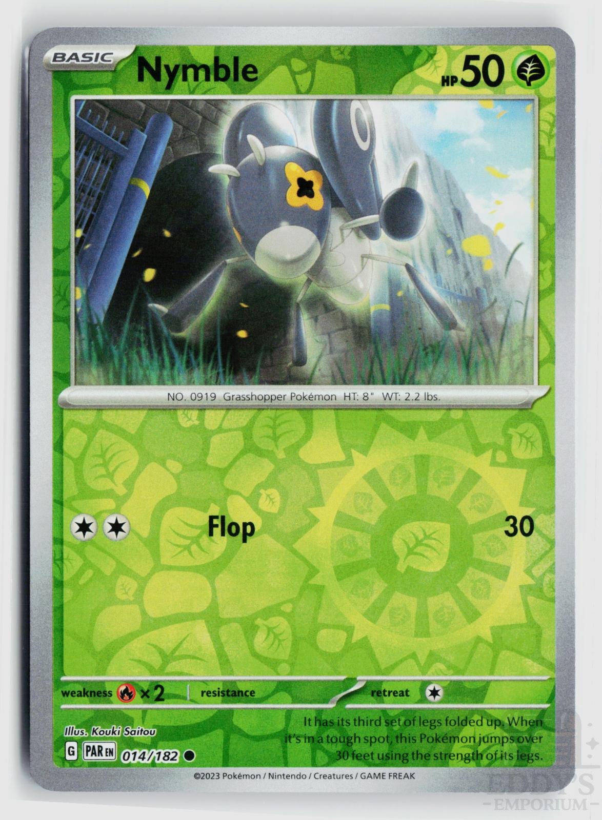 Nymble 014/182 Paradox Rift Pokemon Reverse Holo Common NM
