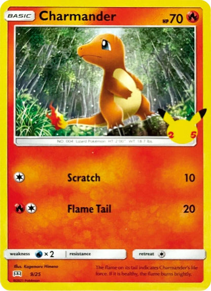 Charmander 009/025 McDonald's 25th Anniversary Promos Pokemon Holo Promo