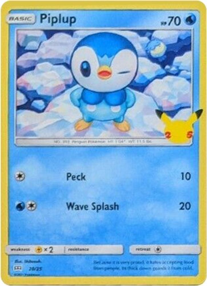 Piplup 020/025 McDonald's 25th Anniversary Promos Pokemon Holo Promo