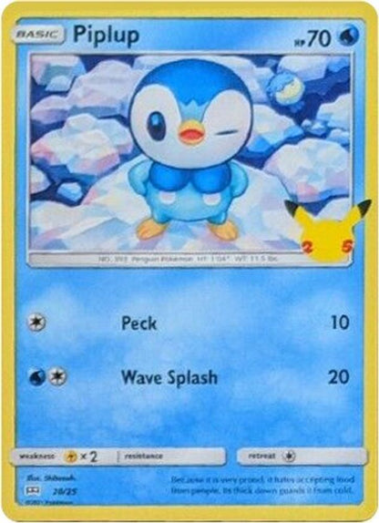 Piplup 020/025 McDonald's 25th Anniversary Promos Pokemon Holo Promo