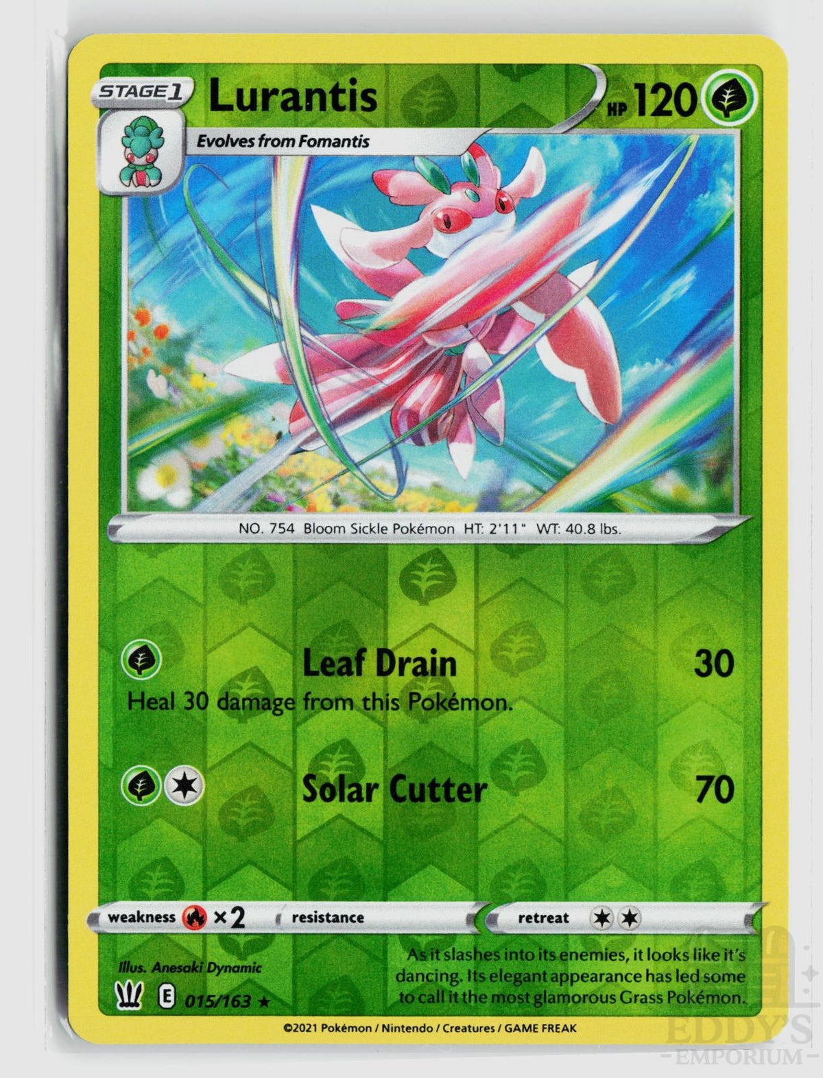 Lurantis 015/163 Battle Styles Pokemon Reverse Holo Rare NM
