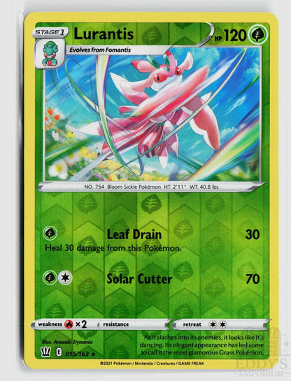 Lurantis 015/163 Battle Styles Pokemon Reverse Holo Rare NM