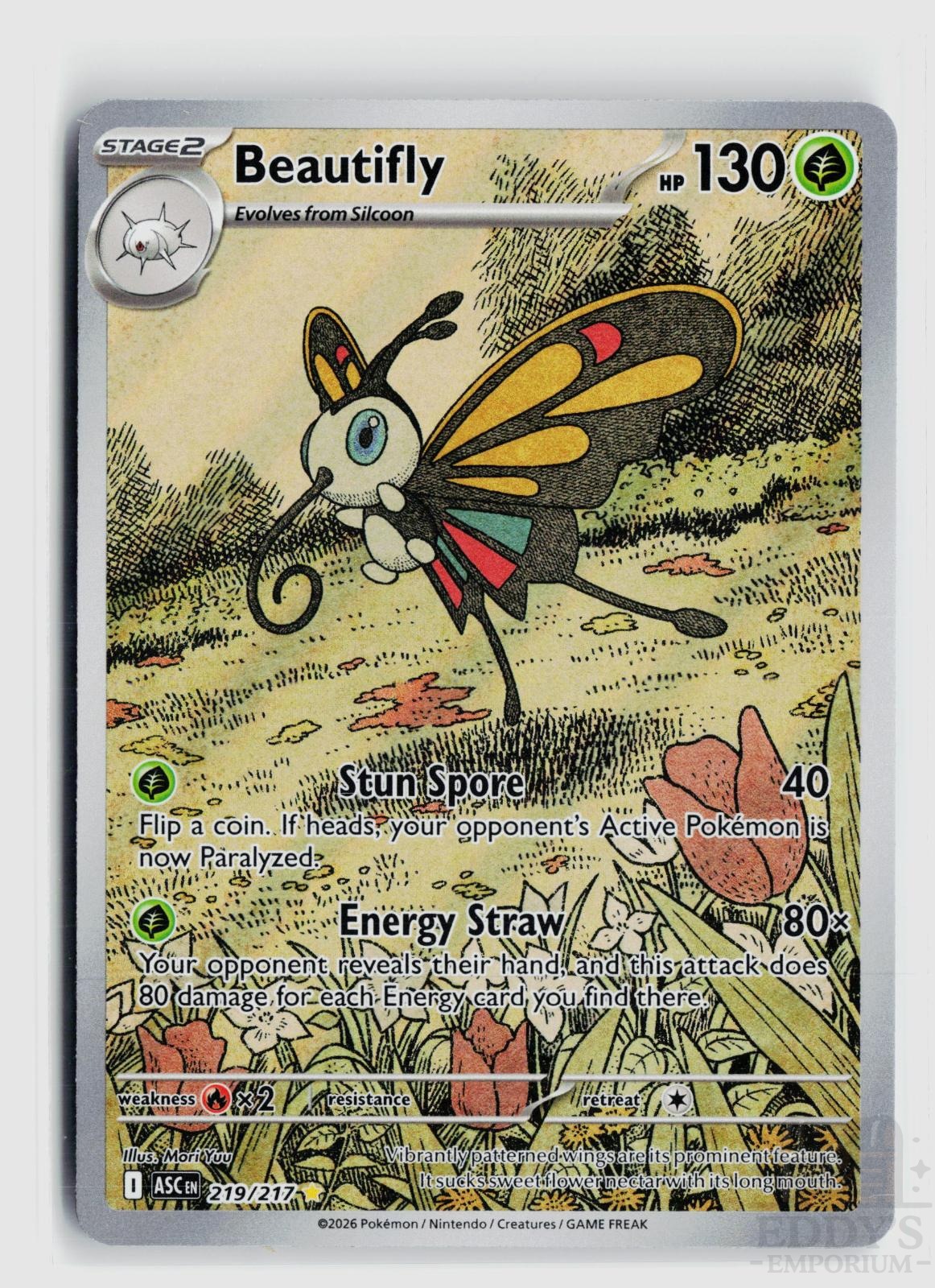 Beautifly 219/217 Ascended Heroes Pokemon Holo Illustration Rare