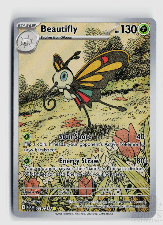 Beautifly 219/217 Ascended Heroes Pokemon Holo Illustration Rare