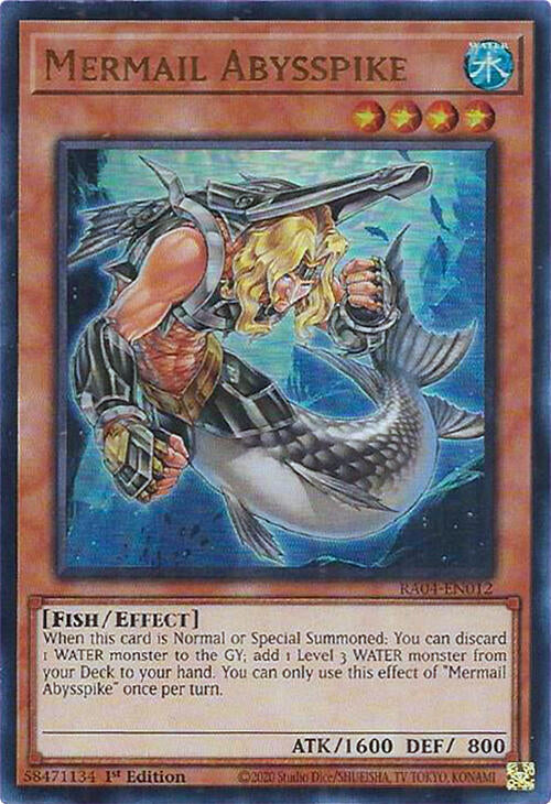 Mermail Abysspike (UR) RA04-EN012 Quarter Century Stampede Yu-Gi-Oh 1st Edition NM