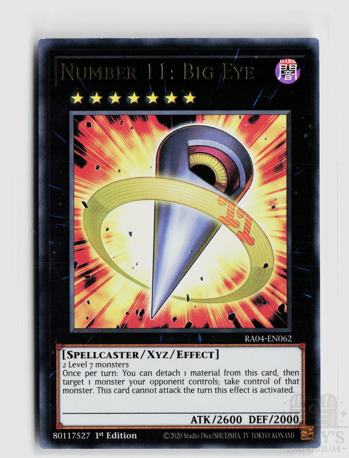 Number 11: Big Eye (UR) RA04-EN062 Quarter Century Stampede Yu-Gi-Oh 1st Edition NM