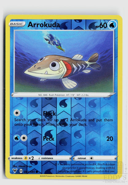Arrokuda 041/185 Vivid Voltage Pokemon Reverse Holo Common NM