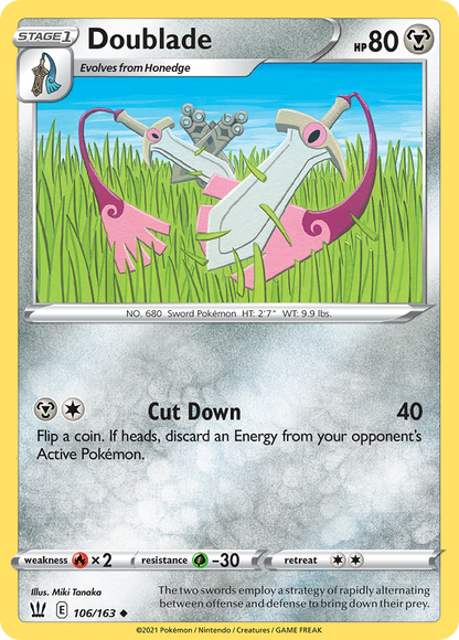 Doublade 106/163 Battle Styles Pokemon Reverse Holo Uncommon NM
