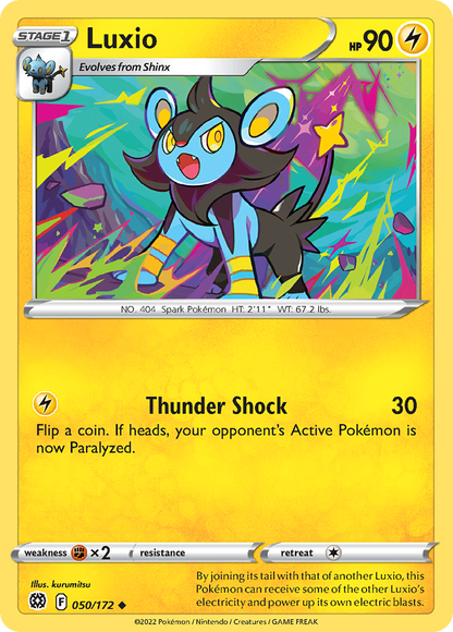 Luxio 050/172 Brilliant Stars Pokemon Reverse Holo Uncommon NM
