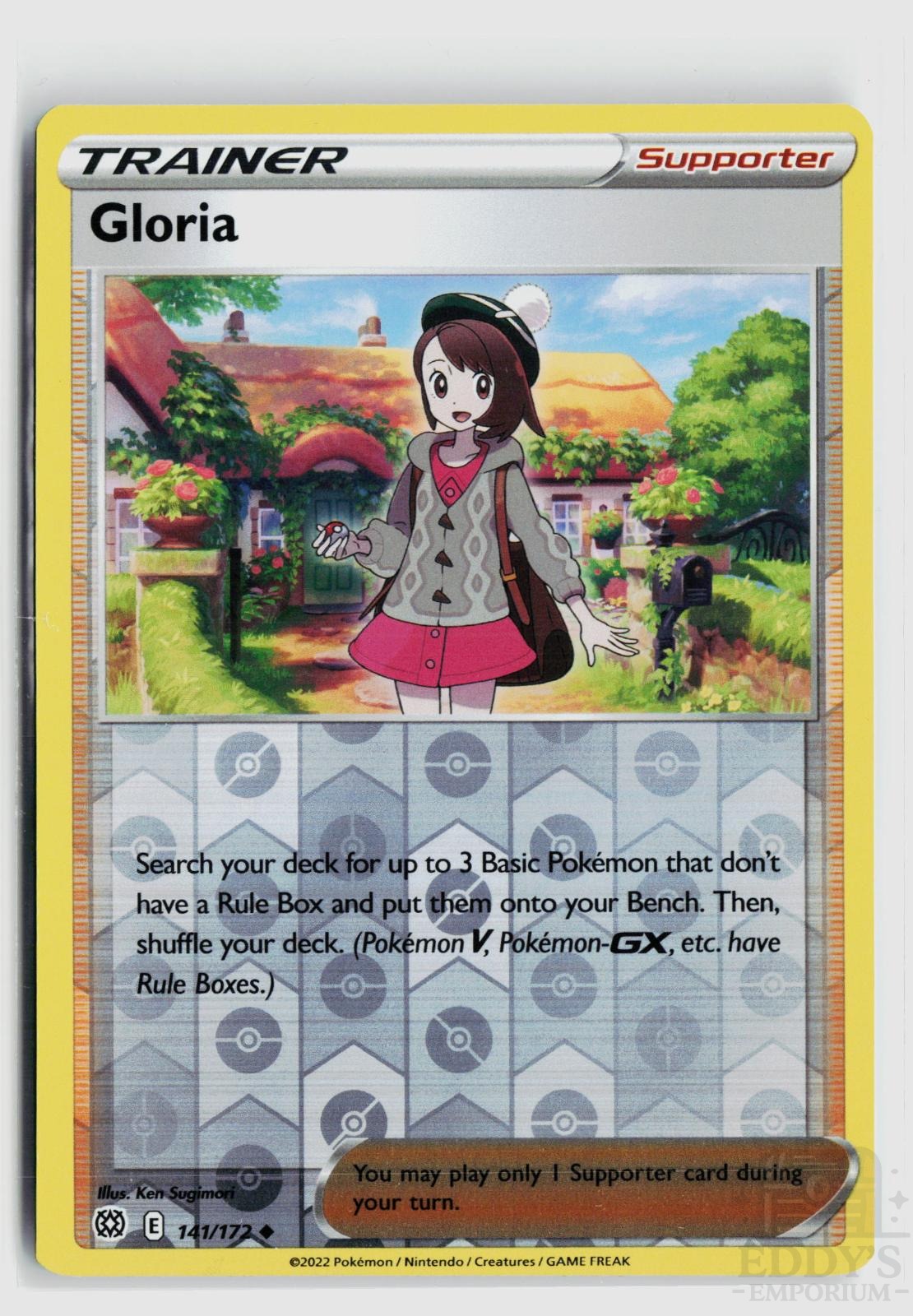 Gloria 141/172 Brilliant Stars Pokemon Reverse Holo Uncommon NM