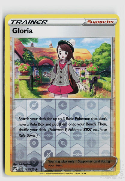 Gloria 141/172 Brilliant Stars Pokemon Reverse Holo Uncommon NM