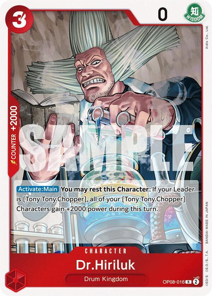 Dr.Hiriluk OP08-016 Two Legends One Piece Foil Rare