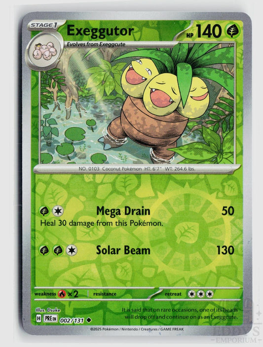 Exeggutor 002/131 Prismatic Evolutions Pokemon Reverse Holo