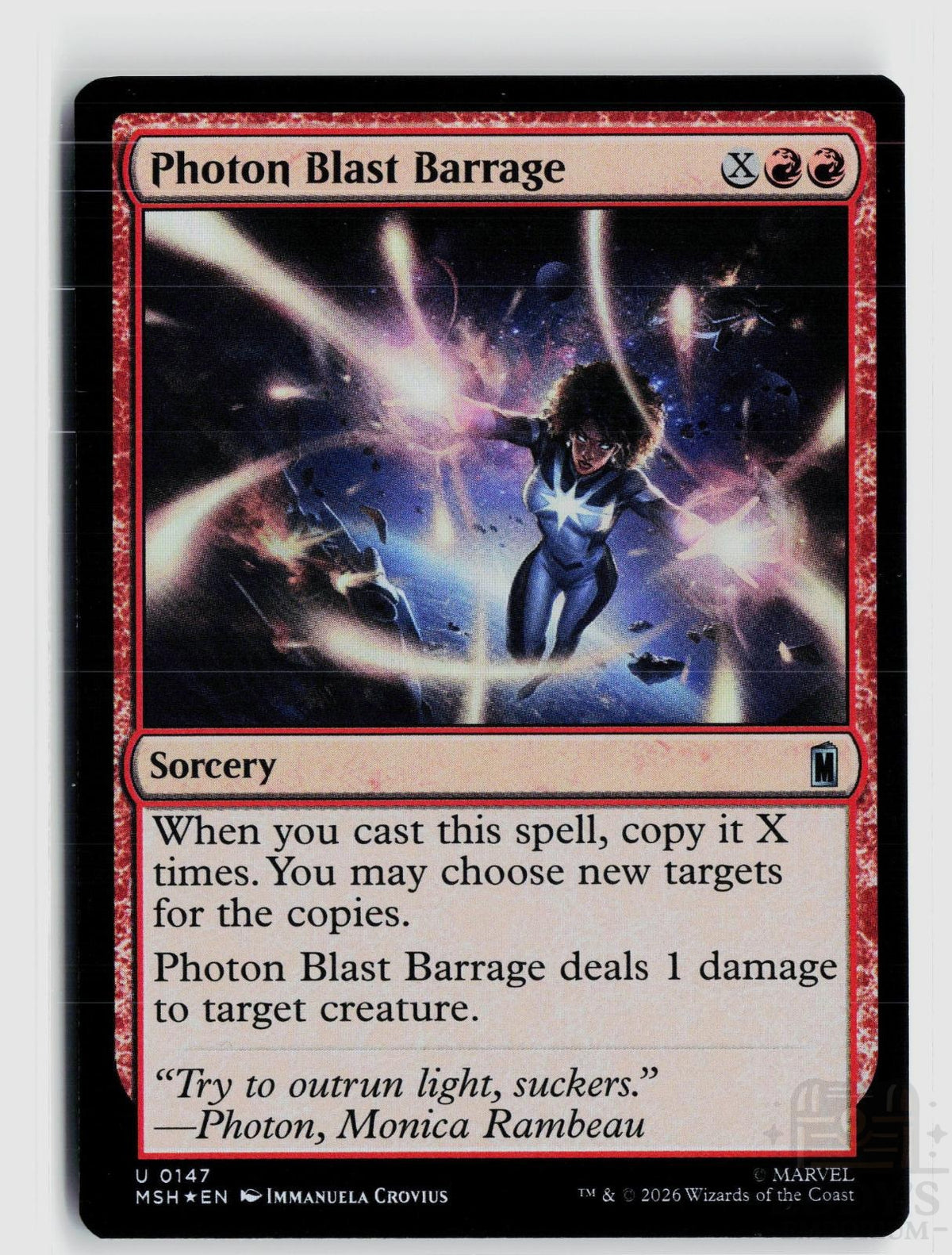 Photon Blast Barrage 147 Marvel Super Heroes Magic: The Gathering Foil Uncommon