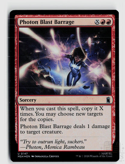 Photon Blast Barrage 147 Marvel Super Heroes Magic: The Gathering Foil Uncommon