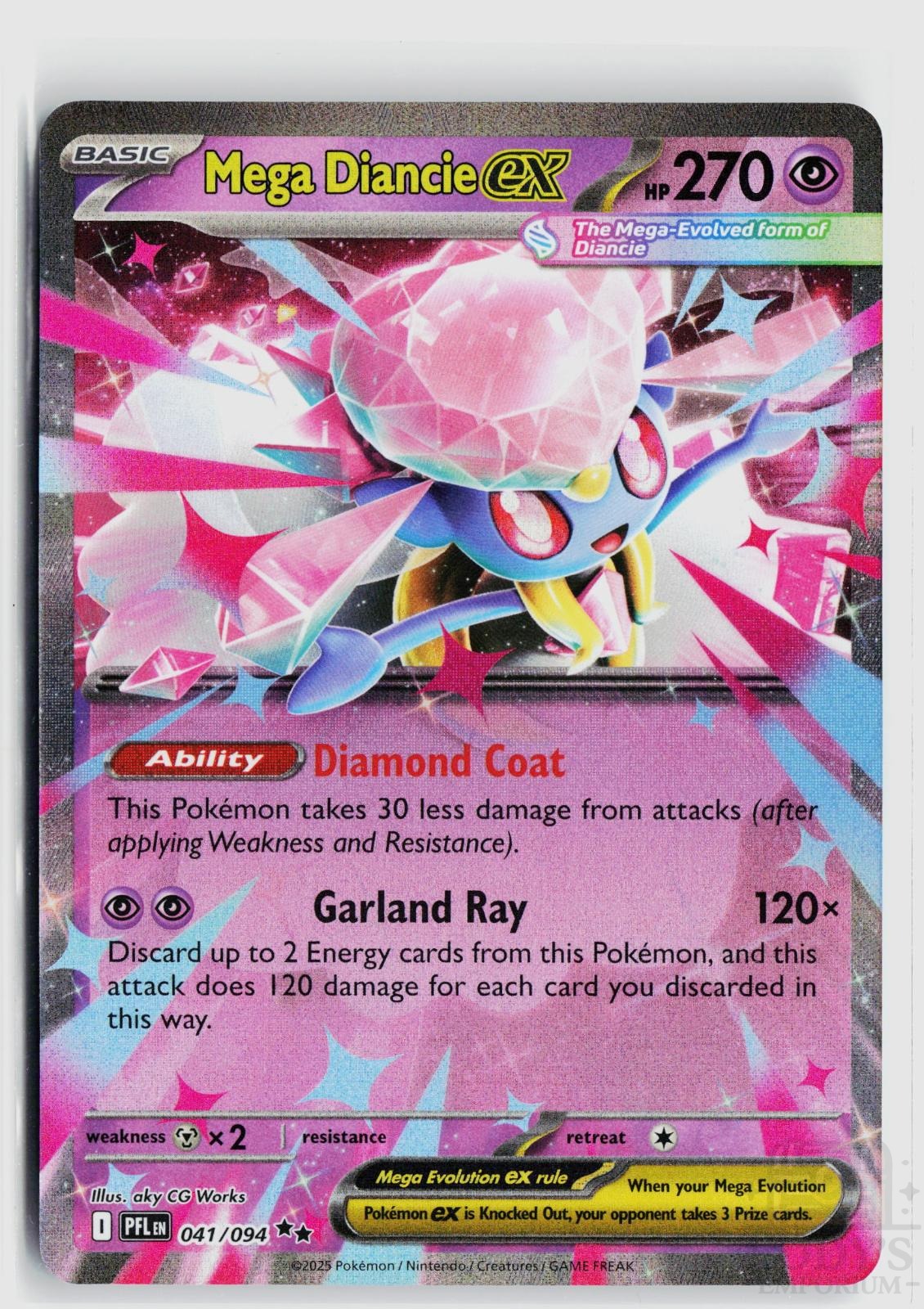 Mega Diancie ex 041/094 Phantasmal Flames Pokemon Holo Double Rare