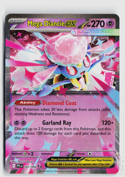 Mega Diancie ex 041/094 Phantasmal Flames Pokemon Holo Double Rare