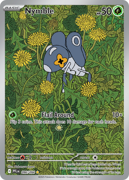 Nymble 096/094 Phantasmal Flames Pokemon Holo Illustration Rare