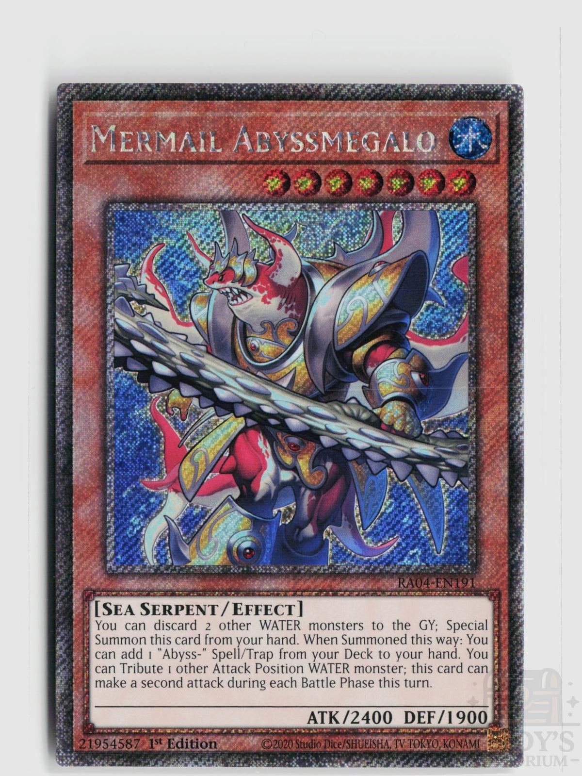 Mermail Abyssmegalo (Platinum Secret Rare) RA04-EN191 Quarter Century Stampede Yu-Gi-Oh 1st Edition NM